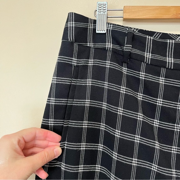 NWT 1. State Veridian Blooms Pant - Black White Plaid - Picture 3 of 14